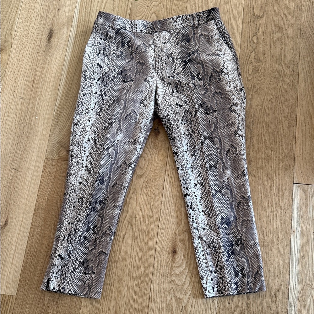 Stradivarius Snake Print Cropped Pants